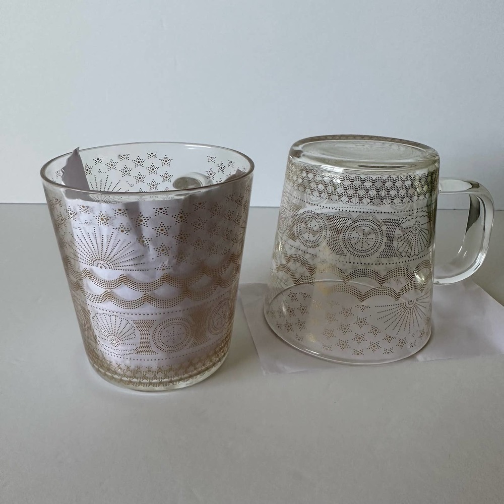 Starbucks 2017 Golden Sea Pattern Anniversary Collection Coffee Glass Mug - Picture 4 of 10